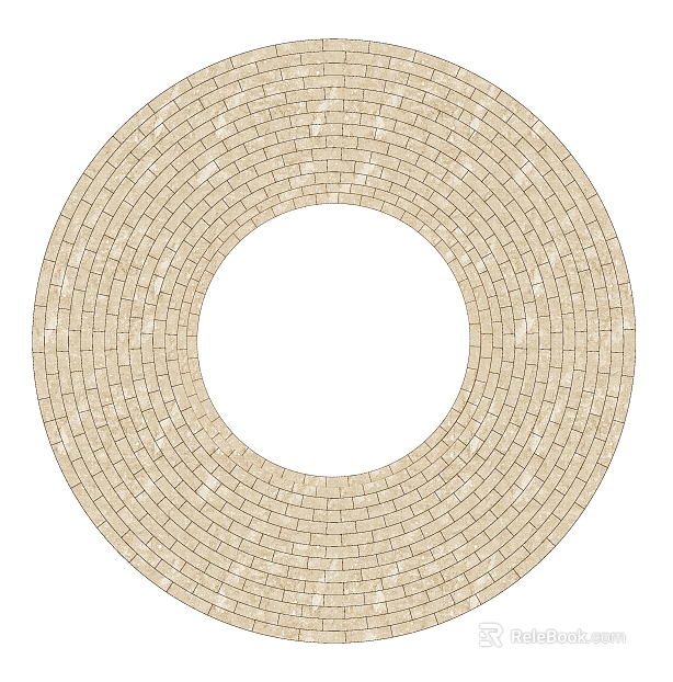 Beige Ring Stone Simple Ring Round Floor Tile Outdoor Ground Paving Special-shaped Stone Parquet texture