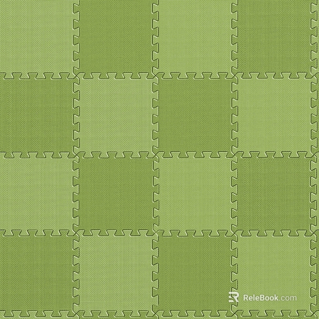 Green foam stitching floor mat children's room texture