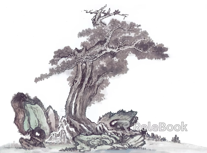 Ancient Tree Decorative Painting texture