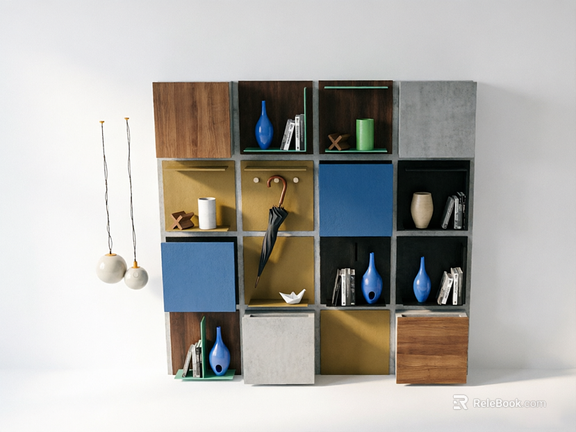 Modern Style Walnut Cement Storage Cabinet texture