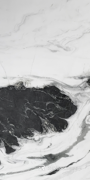 Running water pattern marble black and white spacer stone texture