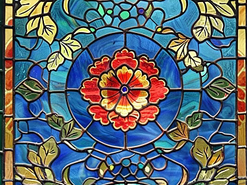 Vintage Light Luxury Color Art Pattern Stained Glass texture (ID:ffach007220)