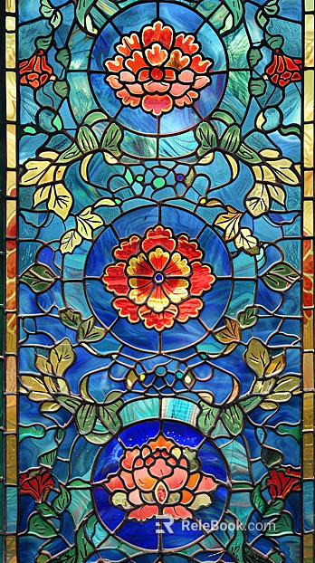 Vintage Light Luxury Color Art Pattern Stained Glass texture