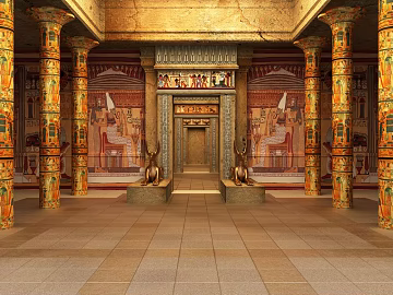 Ancient Egyptian wind tawny mural palace texture (ID:ffaeh882346)