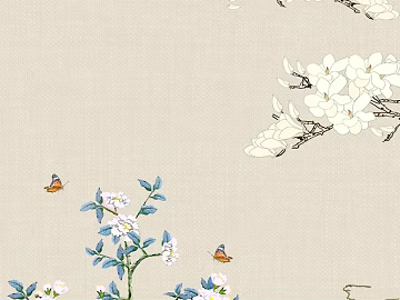 flower-and-bird painting 3d model