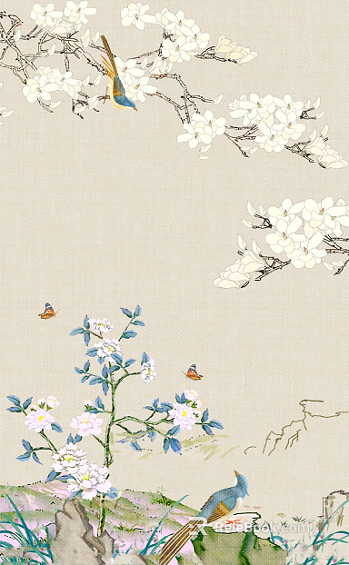 flower-and-bird painting texture