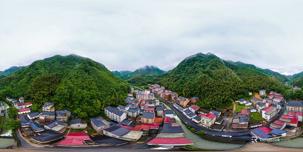 Mountain Township Scenery Day HDR texture
