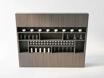 Modern Grey Wood Grain Wine Cabinet Restaurant Furniture texture (ID:ffaeh897586)