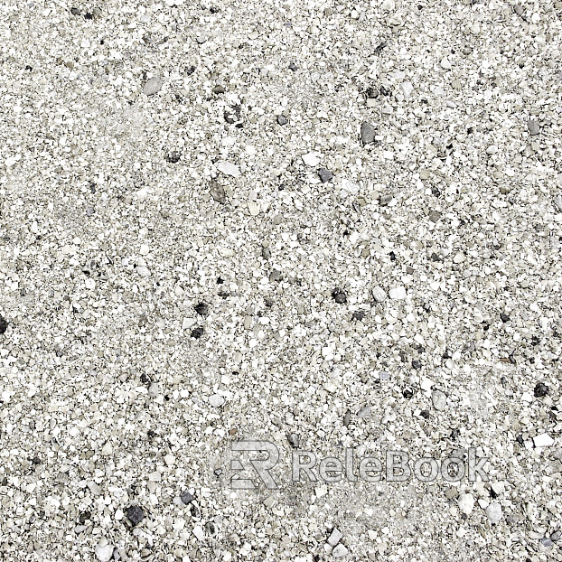 A coarse, granular texture of gravel, comprised of small, irregularly shaped stones in shades of gray and beige, scattered across a flat surface.