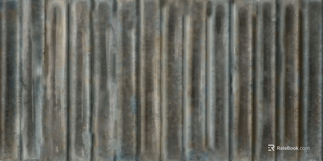 Old silver gray corrugated metal plate wall texture