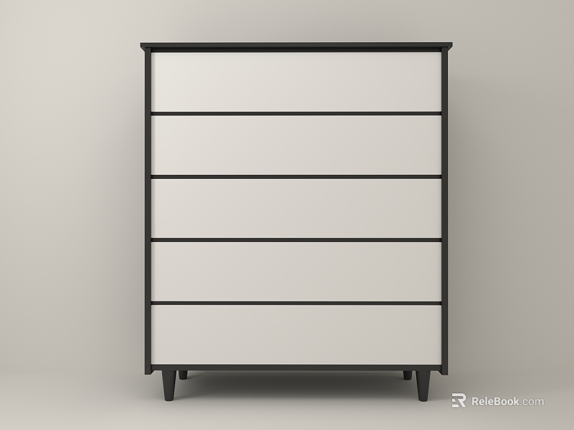 Modern Black and White Wooden Bucket Cabinet Bedroom Storage texture