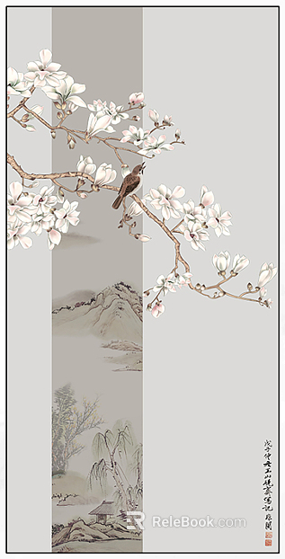 flower-and-bird painting texture