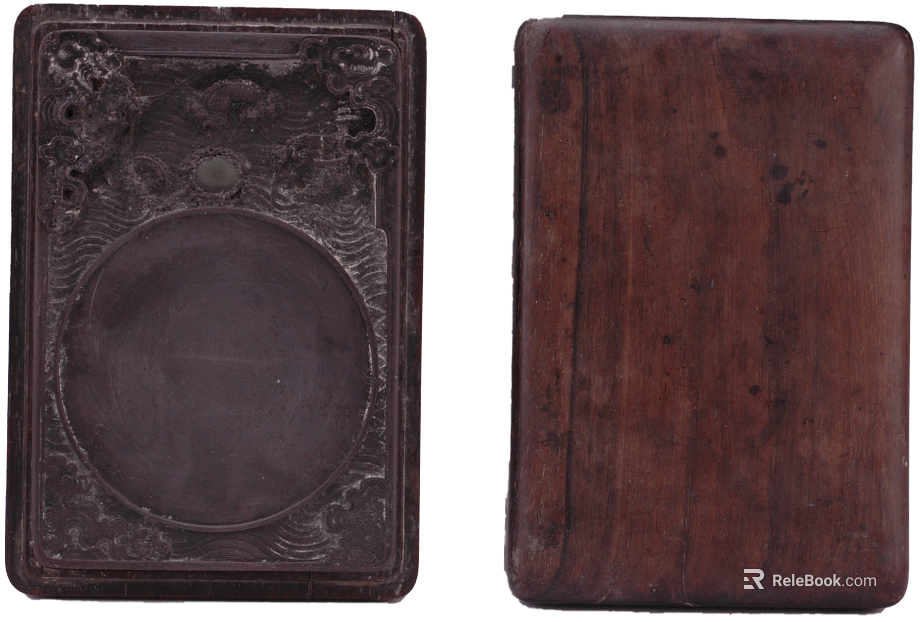 Dark brown wooden inkstone box texture