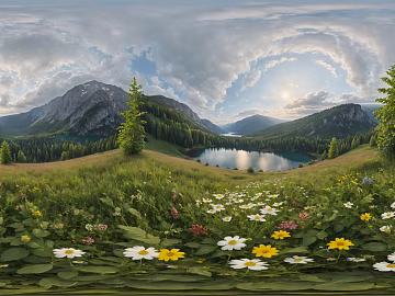 Outdoor Grassland Landscape Daytime Cloudy HDR texture (ID:ffach451515)