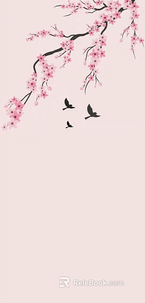 Chinese flower and bird painting texture