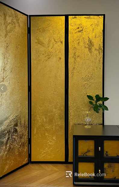New Chinese gold foil screen living room partition texture