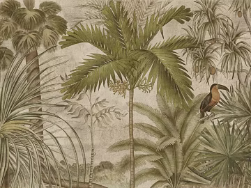 Warm Yellow Tropical Plant Mural texture (ID:ffach054674)