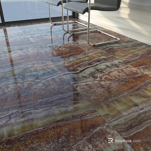 Red brown flow pattern marble indoor floor tile texture