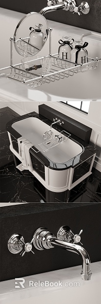 Bright Silver Metal Bathroom Hardware Set texture