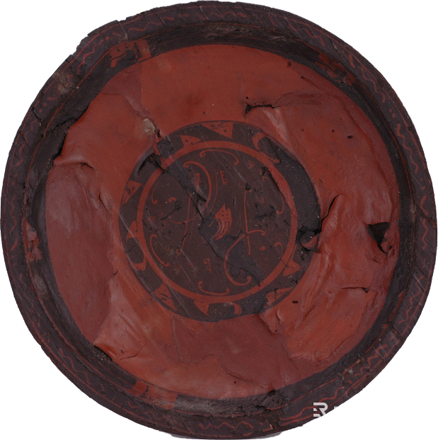 Red and black classical lacquer decorative plate texture