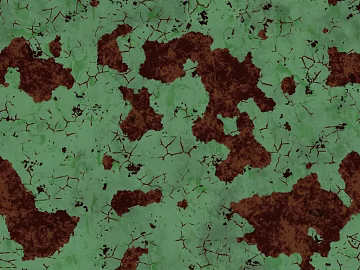 Green bottom rust crack metal wall decoration 3d model