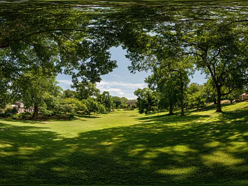 Blue Sky White Clouds Lawn Forest Landscape HDR texture (ID:ffach145938)