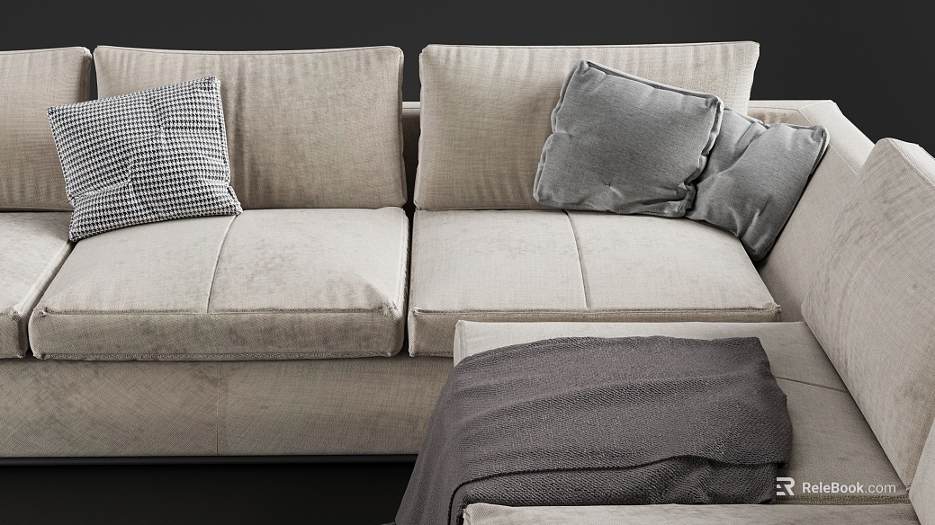 Beige Plain Fabric Living Room Sofa texture