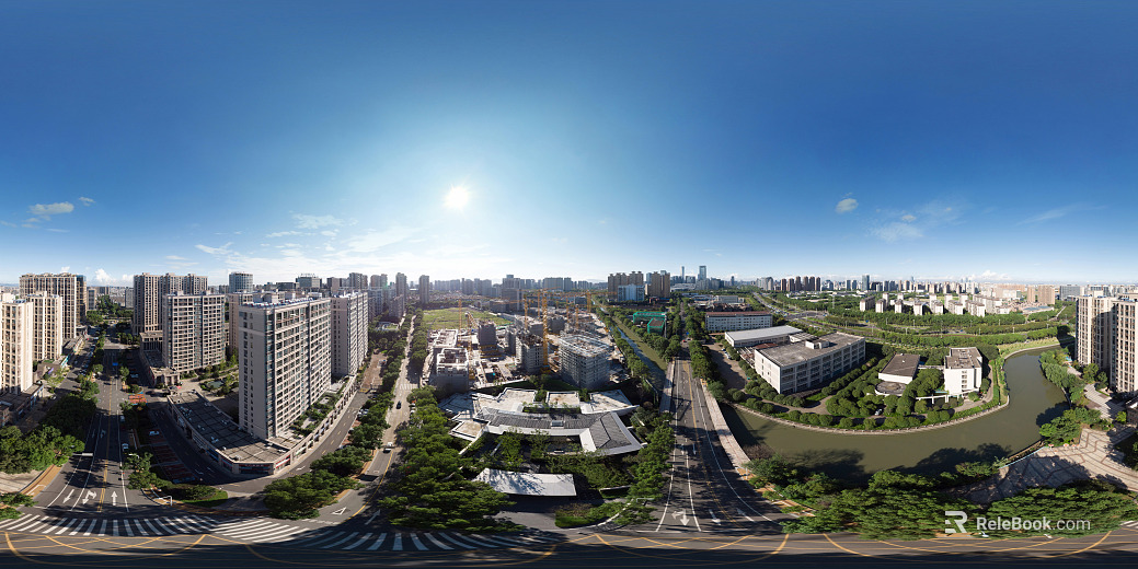 HDR urban ecological greening panorama texture