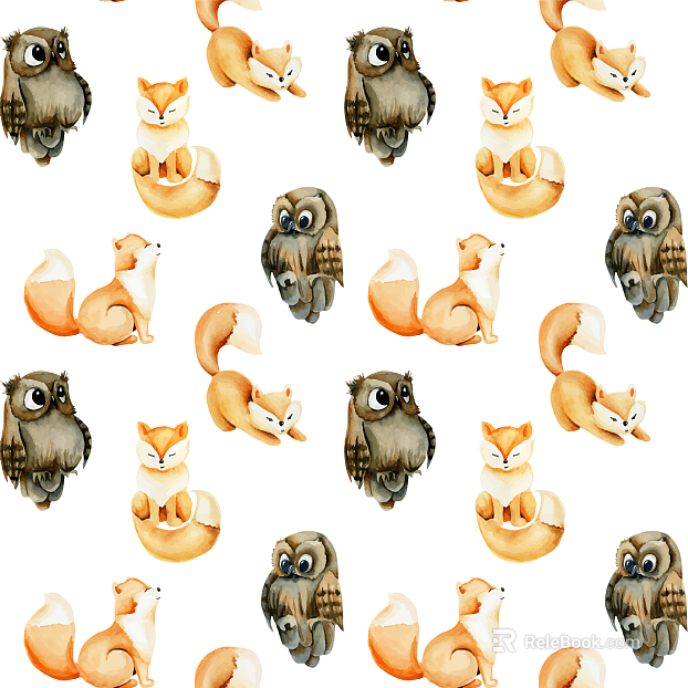 Children's wallpaper cartoon animal pattern texture