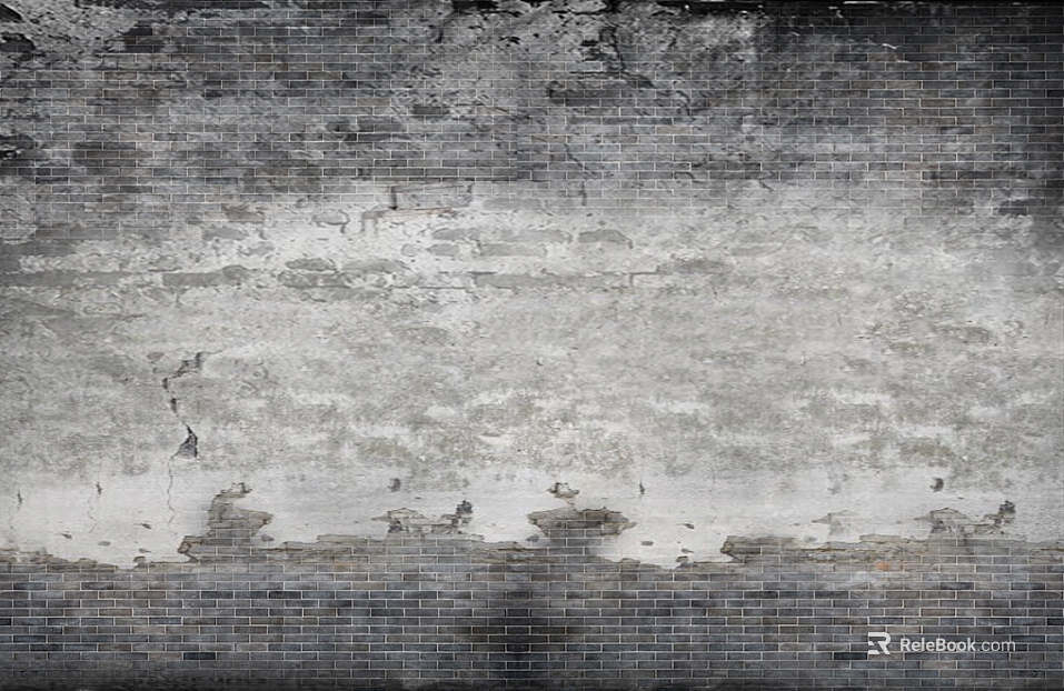 Brick wall white old latex paint texture