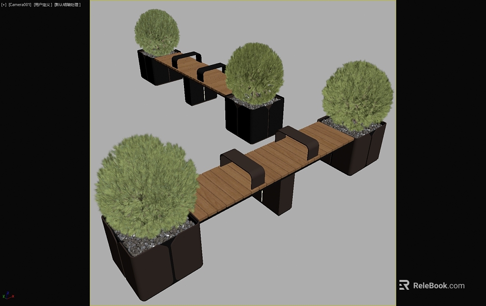 Light green shrub public leisure wood bench texture