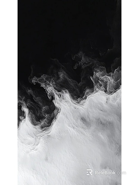 Black and white abstract water pattern decorative painting texture