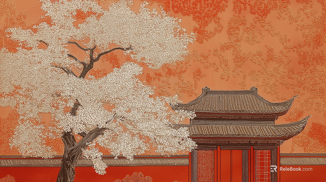 New Chinese Style Mural Decorative Painting texture