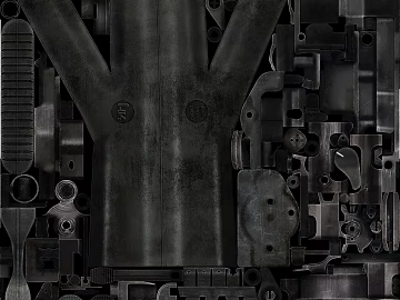 Deep gray old metal industrial machinery components texture (ID:ffaeh052456)