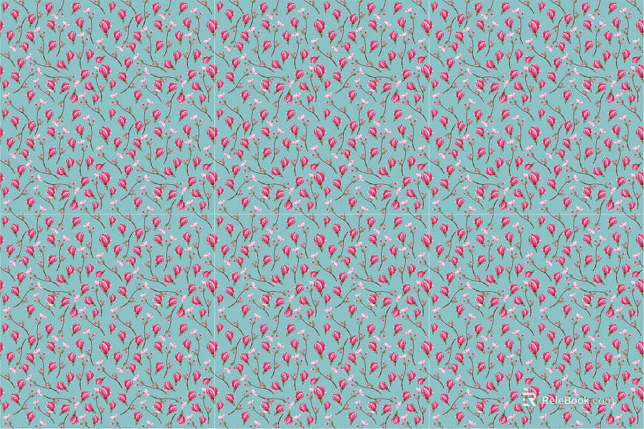 Even grain literary fresh floral plant pattern background mural texture