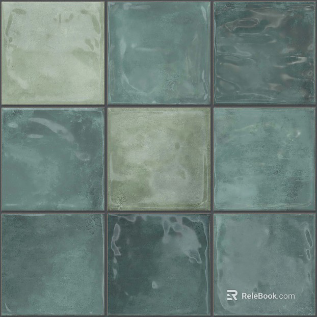 Modern Simple Green Square Glazed Tile texture