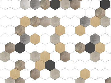 Hexagonal Brick Black Edge Geometric Floor Tile texture (ID:ffhje136)