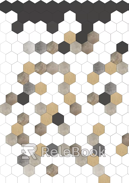 Hexagonal Brick Black Edge Geometric Floor Tile texture