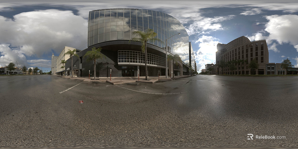 City Building Street Blue Sky White Clouds HDR texture