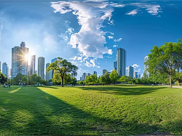 Outdoor City Center Park Panoramic HDR texture (ID:ffach234255)