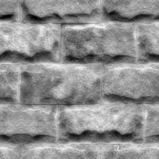 Brick wall black and white irregular brick seam texture