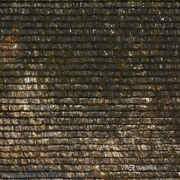 Dark Grey Old Wooden Tile Roof Building Materials texture