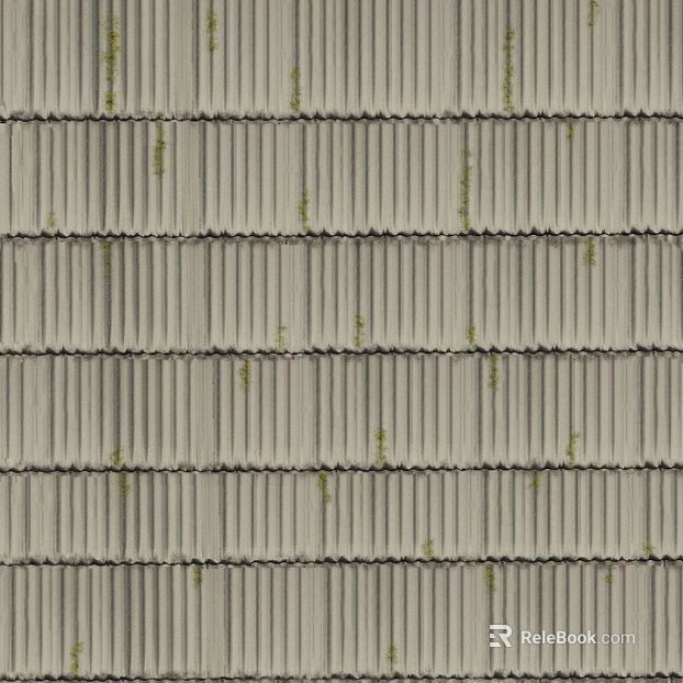Green gray corrugated roof tiles texture