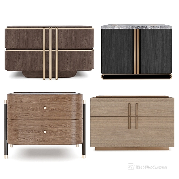 Light Luxury Style Wood Grain Bedside Cabinet texture