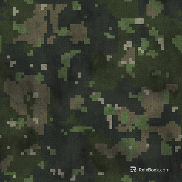 Green Brown Digital Camouflage Fixwear Fabric texture
