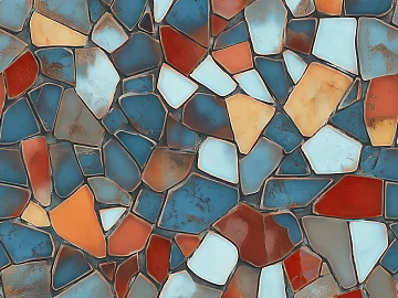 Blue Red Orange Mosaic Ceramic Wall texture (ID:ffaeh479271)