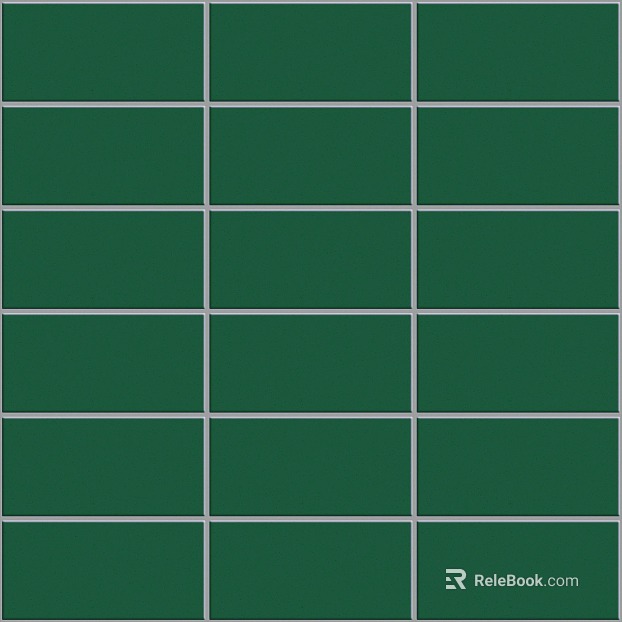 Plain Tile Dark Green Retro Long Ceramic Tile texture