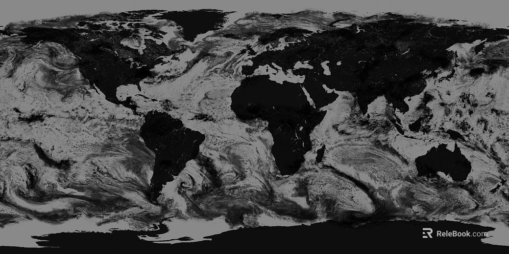 Black and white abstract world map decorative painting texture