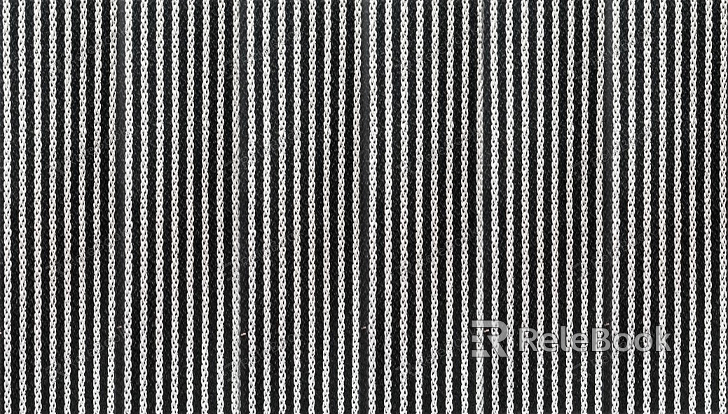 A black and white striped pattern, resembling a classic bar code design with vertical lines alternating in equal width, creating a bold, monochromatic visual texture.