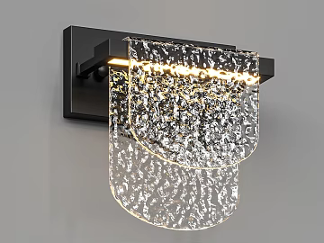 Transparent water corrugated glass wall lamp shade texture (ID:ffaeh130171)